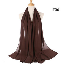 Load image into Gallery viewer, Long Lightweight Soft Solid Color Chiffon Scarfs Muslim Headscarf Hijab Scarf Shawls Wraps Hijab For Women 70*180cm