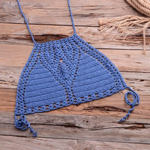 Load image into Gallery viewer, Handmade Vintage Crochet Bikinis Knitted Cotton Swimwear Women's Crochet Swimsuit Two Pieces Bathing Suits Bikini Swimsuit Top Bottom Bandage Modern Women Beachwear For Summer