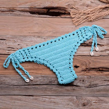 Load image into Gallery viewer, Handmade Vintage Crochet Bikinis Knitted Cotton Swimwear Women's Crochet Swimsuit Two Pieces Bathing Suits Bikini Swimsuit Top Bottom Bandage Modern Women Beachwear For Summer