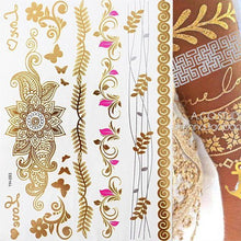 Load image into Gallery viewer, Body Tattoo Art Painting Stickers Glitter Gold Silver Temporary Waterproof Nontoxic Long Lasting Tattoos