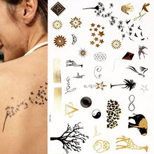 Load image into Gallery viewer, Body Tattoo Art Painting Stickers Glitter Gold Silver Temporary Waterproof Nontoxic Long Lasting Tattoos