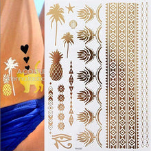 Load image into Gallery viewer, Body Tattoo Art Painting Stickers Glitter Gold Silver Temporary Waterproof Nontoxic Long Lasting Tattoos