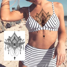 Load image into Gallery viewer, Realistic Tattoos Temporary Womens Flower Sticker Tattoos Waterproof Women Body Art Fake Legs Tattoo Stickers