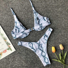 Load image into Gallery viewer, Underwired Bikini Female Swimsuit Women Swimwear Two-Piece V Shape Wire Bikini Set Bather Bathing Suit Women Micro Bikini Set Shiny Metallic 2 Piece Swimsuit Push Up Underwire Swimwear Bathing Suit