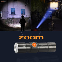 Load image into Gallery viewer, 3 IN 1 Bike Bicycle Light Set USB LED Waterproof Super Bright Zoom Headlight Super Bright 3 Light Modes Bicycle Light Set Flashlight Easy Installs In Seconds Fits All Bicycles Powerful Bright Light 8000 Lumen