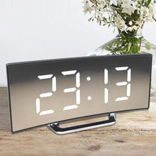 Load image into Gallery viewer, Digital Alarm Clock Desk Table Clock 3 Alarm Sounds Adjustable Volume Easy Digital Alarm Clock for Kids and Adults Compact Desk & Shelf Clocks for Bedroom Curved LED Screen Alarm Clocks For Kid Bedroom Temperature Snooze Function Home Decor Watch