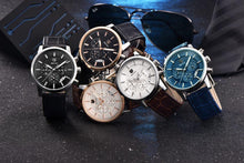 Load image into Gallery viewer, New Luxury Men Watches Chronograph Sports Watches Waterproof Casual Sport Leather Strap Quartz Men's Wrist Watch