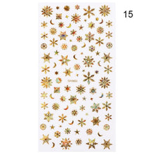 Load image into Gallery viewer, Summer Glitter Nail Decals Stickers Gold Black White Leaf Manicuring Foils Geometric Slider Nail Art Adhesive Decor Adhesive 3D Wave Design Decoration for Women Girls Art Stickers Decal Decoration Metallic Curve Strip Line Nail Decor