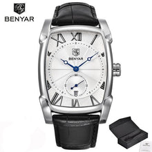 Load image into Gallery viewer, Luxury Business Men's Watches Brown Casual Wrist Leather Strap Waterproof Classic Rectangle Square Watch