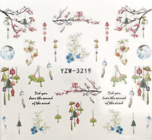 Load image into Gallery viewer, Flower Animal Designs Water Transfer Sticker Nail Art Decals Fashion Wraps Tips Manicure Tools Nail Watermark Decals iridescent Decoration Nail Self-Adhesive Decals Nail Stickers Water Transfer Fresh Nail Decals for Nail Art