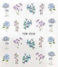 Load image into Gallery viewer, Flower Animal Designs Water Transfer Sticker Nail Art Decals Fashion Wraps Tips Manicure Tools Nail Watermark Decals iridescent Decoration Nail Self-Adhesive Decals Nail Stickers Water Transfer Fresh Nail Decals for Nail Art
