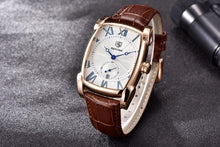 Load image into Gallery viewer, Luxury Business Men's Watches Brown Casual Wrist Leather Strap Waterproof Classic Rectangle Square Watch