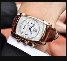 Load image into Gallery viewer, Classic Rectangle Waterproof Case Vintage Design Luxury Watches Leather Strap Business Casual Analog Wrist Watch For Men