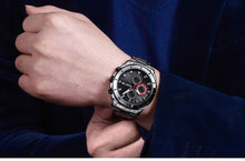 Load image into Gallery viewer, Luxury Men's Business Quartz Watches Blue Fashion Chronograph Elegant Stainless Steel Wristwatches For Man