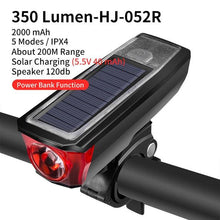 Load image into Gallery viewer, Bike Light Rainproof USB Rechargeable LED 2000mAh MTB Front Lamp Headlight Aluminum Ultralight Flashlight Super Bright Bicycle Front Headlight 5 Light Modes And Large Capacity Battery