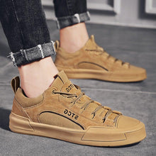 Load image into Gallery viewer, Luxury Leather Men's Sneakers Lace Up Mens Casual Outdoor Canvas Shoes Handmade Fashion Walking Sneakers Comfortable Modern Design Sneakers For Man