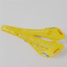 Load image into Gallery viewer, Mountain Super Light Plastic Bicycle Saddle Bike Saddle Seat PVC Cushion Hollow Seat Saddle Ultra Light Cycling Bicycle Seat Saddle Hollow Ergonomic Shock Absorption Water Resistant Protection