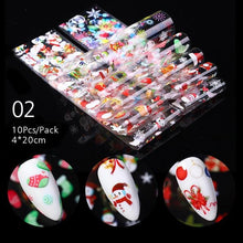 Load image into Gallery viewer, Christmas Silver Snowflakes Nail Art Foil Transfer Glitter Stickers 3D Nail Art Decals Designer Manicuring Decoration Xmas Gift Nails Snowflake Nail Art Stickers Decals Christmas Nail 3D Self Adhesive Nail Stickers for Acrylic Nails Snowflake