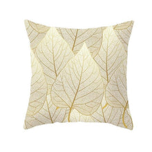 Load image into Gallery viewer, Tropical Leaf Flower Green Yellow Pillowcase Decorative Throw Pillow Case Cushion Cover Gold Stamping Leaves Polyester Cushion Cover Throw Pillow Decorative Cushions Home Decor Pillow Covers