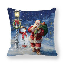 Load image into Gallery viewer, Christmas Pillowcase Holiday Decoration Christmas Santa Pillow Covers Santa Claus Pillow Covers Christmas Sofa Throw Pillow Home Cushion Cover Christmas Snowman Print Pillowcase Letter 45x45CM