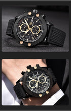 Load image into Gallery viewer, Sport Chronograph Fashion Luxury Men Watches Mesh & Rubber Band Waterproof Quartz Gold Watch For Men