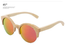 Load image into Gallery viewer, Elegant Wooden Design Classic Sunglasses Design Stylish Popular Wooden Sunglasses For Men & Women Round Bamboo Glasses Mirror Sun Glasses Retro Glasses