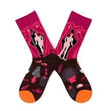 Load image into Gallery viewer, Novelty Happy Funny Women Graphic Short Socks Socks Combed Out Of Pure Cotton Art Abstract Oil Painting Socks French Style Crew Socks For Men And Women