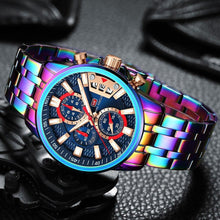 Load image into Gallery viewer, Sport Multifunctional Luxury Mens Watch Quartz Waterproof Colorful Analog Wristwatch Elegant Stainless Steel Design