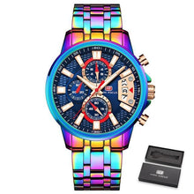 Load image into Gallery viewer, Sport Multifunctional Luxury Mens Watch Quartz Waterproof Colorful Analog Wristwatch Elegant Stainless Steel Design