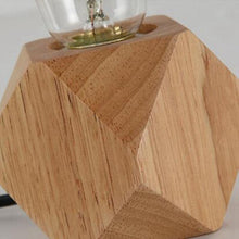 Load image into Gallery viewer, Modern table lamp E27 Wooden desk lamp Diamond bedside lamp for home/bedroom/living room decor EU-Plug Wooden Base Decorative Table Lamp Cute Study Lamps for Bedroom Décor