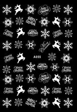 Load image into Gallery viewer, Merry Christmas Nail Art Decals Decoration Self Adhesive Nail Art Stickers Manicure Design White Snow Sticker for Nail Design Xmas Gift Nails Snowflake Nail Art Stickers Decals Christmas Nail 3D Self Adhesive Nail Stickers for Acrylic Nails Snowflake