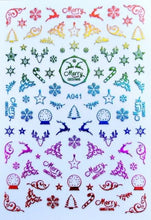 Load image into Gallery viewer, Merry Christmas Nail Art Decals Decoration Self Adhesive Nail Art Stickers Manicure Design White Snow Sticker for Nail Design Xmas Gift Nails Snowflake Nail Art Stickers Decals Christmas Nail 3D Self Adhesive Nail Stickers for Acrylic Nails Snowflake
