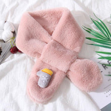 Load image into Gallery viewer, New Winter Solid Color Warm Thicken Soft Collar Scarf Faux Rabbit Fur Neckerchief Plush Warm Hot Scarfs Cross Collar Scarf Shawl Solid With Pearl Elegant For Women
