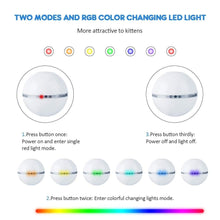 Load image into Gallery viewer, Automatic Smart Cat Toys Ball Interactive Catnip USB Rechargeable Self Rotating Colorful Led Feather Bells Toys for Cats Kitten Build-in Spinning Led Light Stimulate Hunting Instinct