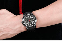 Load image into Gallery viewer, Modern Men's Black Quartz Watches Sports Silicone Strap Luminous Hands Wristwatch Luxury Waterproof Analog Watch