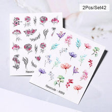 Load image into Gallery viewer, Abstract Lady Face Water Decals Fruit Flower Summer Leopard Alphabet Leaves Nail Stickers Water Black Leaf Sliders Marble Nail Art Stickers Water Transfer Nail Decals Full Wraps Gradient Acrylic Nail Kits for Women Manicure Decoration