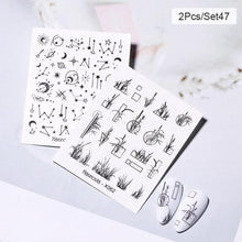 Load image into Gallery viewer, Abstract Lady Face Water Decals Fruit Flower Summer Leopard Alphabet Leaves Nail Stickers Water Black Leaf Sliders Marble Nail Art Stickers Water Transfer Nail Decals Full Wraps Gradient Acrylic Nail Kits for Women Manicure Decoration
