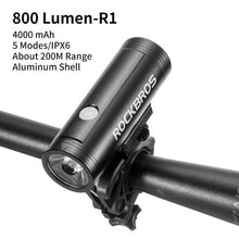 Load image into Gallery viewer, Bike Front Light Rainproof USB Rechargeable Bicycle Light Cycling Headlight LED Flashlight Bike USB Rechargeable Bicycle Light Bicycle Front Headlight LED Bike Headlight Lamp 2000mAh