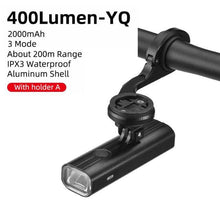 Load image into Gallery viewer, Bike Front Light Rainproof USB Rechargeable Bicycle Light Cycling Headlight LED Flashlight Bike USB Rechargeable Bicycle Light Bicycle Front Headlight LED Bike Headlight Lamp 2000mAh