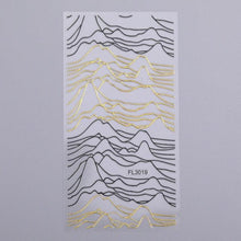 Load image into Gallery viewer, Gold Silver 3D Nail Sticker Curve Stripe Lines Nails Stickers Gradient Adhesive Striping Tape Nail Art Stickers Decal Decoration Metallic Curve Strip Line Nail Decal Self-Adhesive 3D Wave Design Decoration for Women Girls