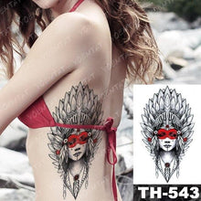 Load image into Gallery viewer, Gladiator Temporary Tattoo Sticker Flower Waterproof Big Modern Womens Mens Body Tattoo Luxury Design