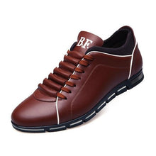 Load image into Gallery viewer, New Mens Leather Casual Sneakers Fashion Solid Leather Shoes Business Sport Flat Round Toe Fashion Sneakers Dress Shoes For Men Walking Business Office Driving Comfort Loafers