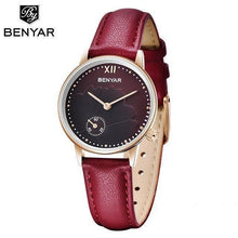 Load image into Gallery viewer, New Red Women Fashion Watch Quartz Luxury Leather Strap Analog Waterproof And Scratch Resistant Watches Excellent Gift For Women