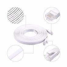 Load image into Gallery viewer, Cat6 RJ45 Network LAN Ethernet Flat Cable Computer UTP Patch Cord For Router Network Ethernet Cable Plated RJ45 Connectors Ethernet LAN Cable