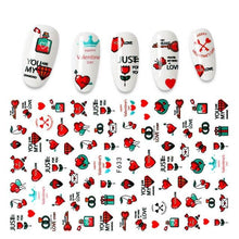Load image into Gallery viewer, The New 3D Nail Sticker Cool English Letter stickers for nail Foil Love Heart Design Fashion Manicure Stickers Girls Manicure Decoration Nail Art Supplies 3D Self-Adhesive Nail Decals Designer Nail Stickers for Acrylic Nails