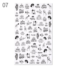 Load image into Gallery viewer, Alphabet Love Shaped Pattern 3D Nail Stickers Slider Valentine Day Decals Foil For Love Nail Art Decoration Pop Art Nail Stickers Sexy Girl Designs Comics Water Transfer Decals Manicure Lips Nail Art Decorations Slider Nail Art Stickers