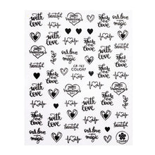 Load image into Gallery viewer, Alphabet Love Shaped Pattern 3D Nail Stickers Slider Valentine Day Decals Foil For Love Nail Art Decoration Pop Art Nail Stickers Sexy Girl Designs Comics Water Transfer Decals Manicure Lips Nail Art Decorations Slider Nail Art Stickers