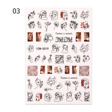 Load image into Gallery viewer, Alphabet Love Shaped Pattern 3D Nail Stickers Slider Valentine Day Decals Foil For Love Nail Art Decoration Pop Art Nail Stickers Sexy Girl Designs Comics Water Transfer Decals Manicure Lips Nail Art Decorations Slider Nail Art Stickers