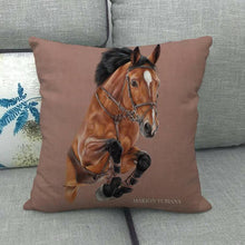 Load image into Gallery viewer, New Animal Pattern Pillow Cover Simple Wind Pillow Set Art Home Decorative Throw Pillow Cover Horse Cotton Linen Cushion for Couch Sofa Bedroom Livingroom Kitchen Car Restoring Ancient Ways Horse Head Decorative Cushion Covers 45x45CM