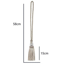 Load image into Gallery viewer, Faux Crystal Beaded Tassels Fringe Curtain Tieback Rope Window Decoration Door Hanging Ball Tassel Accessories Wonderful Curtain Holdbacks Curtains Tiebacks Home Decorative Braided Buckle Fastener Accessories Window Drapery Ball Tassels Tiebacks 50CM
